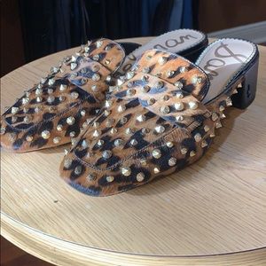 Cheetah print studded loafer